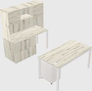 Parallel Desk + File Cabinet