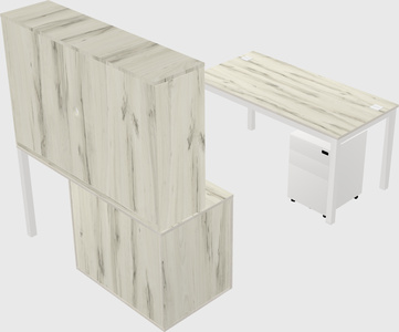Parallel desk + file cabinet
