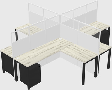 Shared l-shaped cubicles