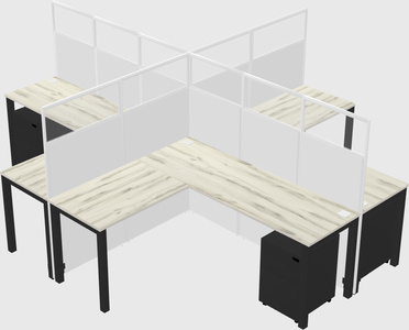 Shared l-shaped cubicles