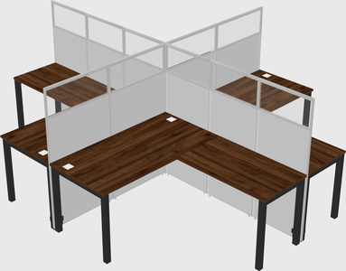 Shared l-shaped cubicles