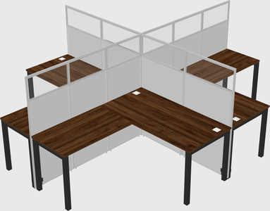 Shared l-shaped cubicles