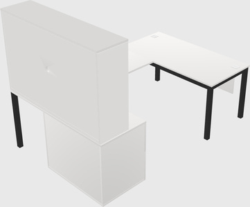 U-shaped desk + file cabinet