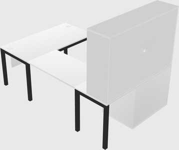 U-shaped desk + file cabinet
