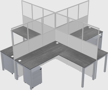Shared l-shaped cubicles