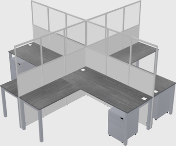 Shared l-shaped cubicles