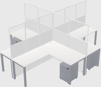 Shared l-shaped cubicles