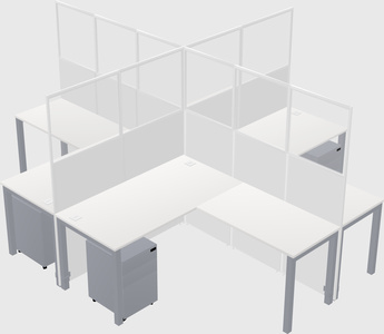 Shared l-shaped cubicles