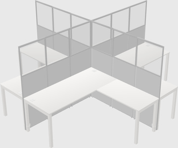 Shared l-shaped cubicles