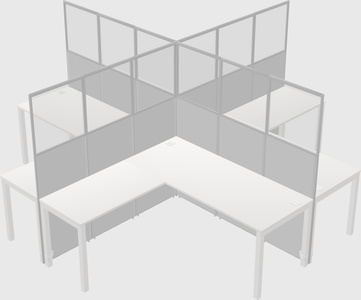 Shared l-shaped cubicles