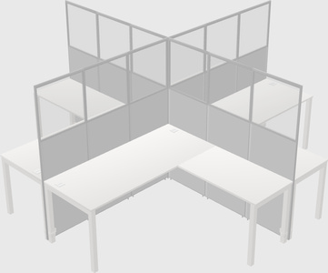 Shared l-shaped cubicles