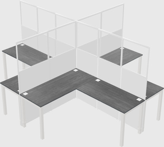 Shared l-shaped cubicles