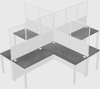 Shared l-shaped cubicles