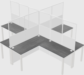 Shared l-shaped cubicles