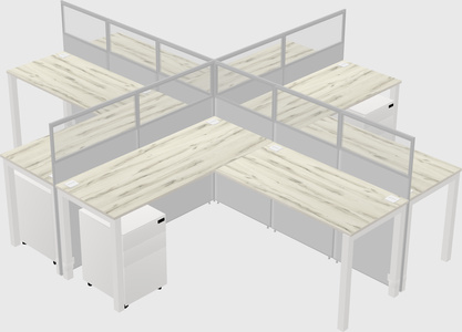 Shared l-shaped cubicles