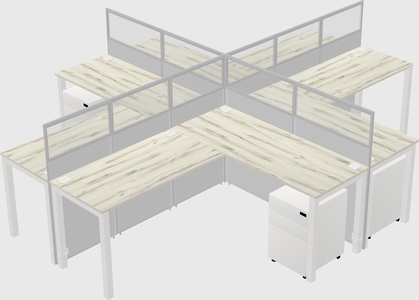 Shared l-shaped cubicles