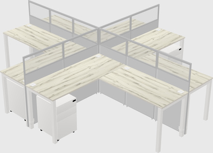 Shared l-shaped cubicles