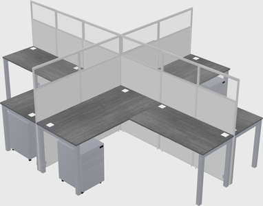 Shared l-shaped cubicles