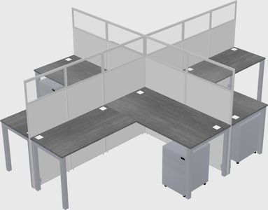 Shared l-shaped cubicles