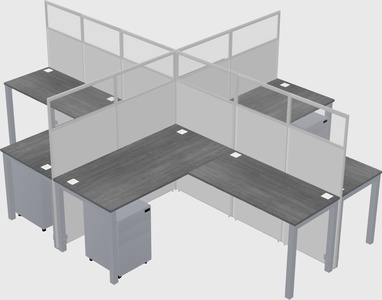 Shared l-shaped cubicles