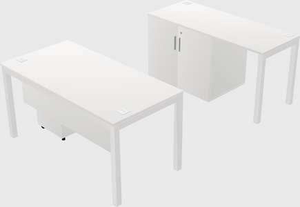 Parallel desk + cabinet