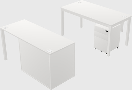Parallel desk + cabinet