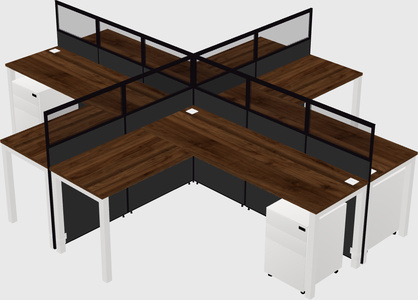 Shared l-shaped cubicles