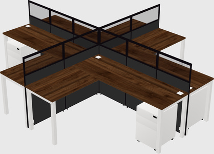 Shared l-shaped cubicles