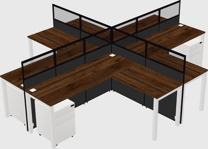 Shared l-shaped cubicles