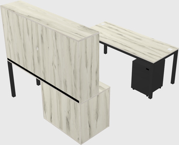 Parallel desk + cabinet