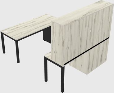 Parallel desk + cabinet