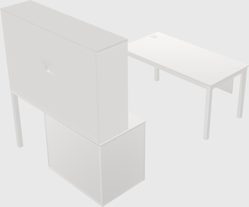 Parallel desk + cabinet