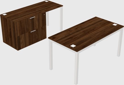 Parallel desk + file cabinet