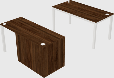 Parallel desk + file cabinet