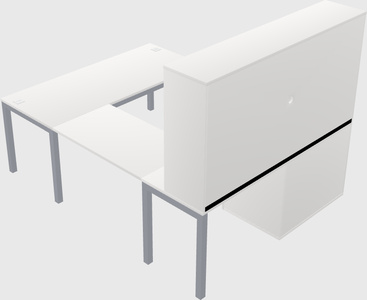 U-shaped desk + file cabinet