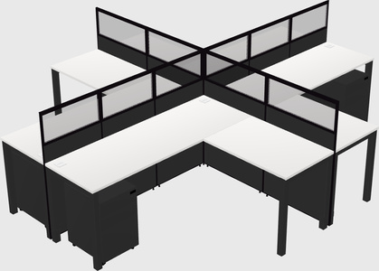 Shared l-shaped cubicles