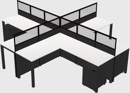 Shared l-shaped cubicles