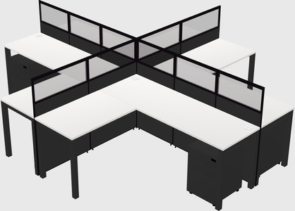 Shared l-shaped cubicles