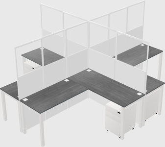 Shared l-shaped cubicles