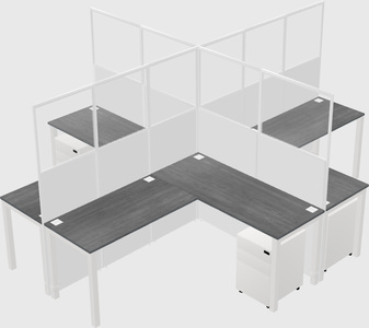 Shared l-shaped cubicles