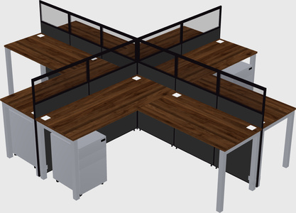 Shared l-shaped cubicles