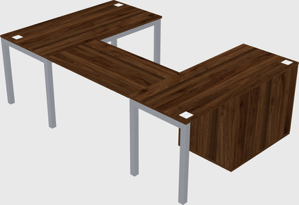 U-shaped desk + cabinet