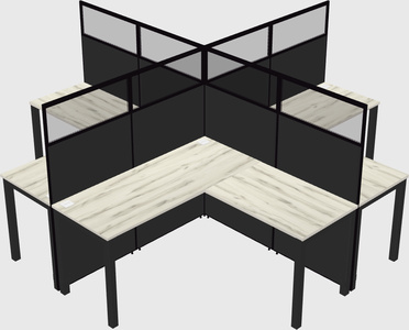 Shared l-shaped cubicles