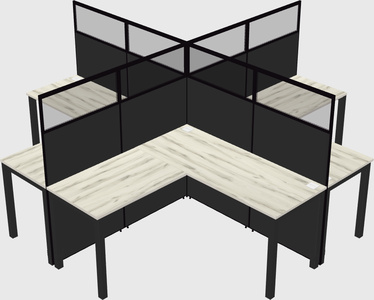 Shared l-shaped cubicles