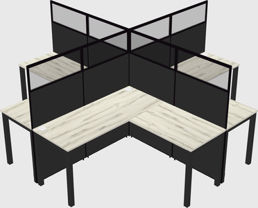Shared l-shaped cubicles