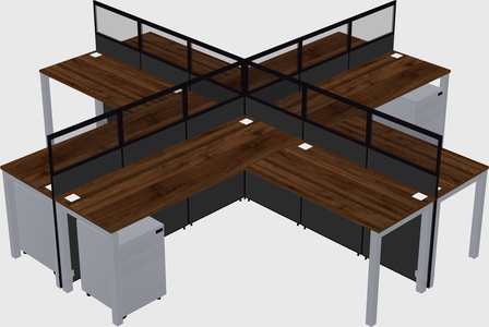 Shared l-shaped cubicles