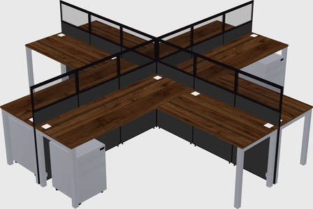 Shared l-shaped cubicles
