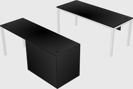 Parallel desk + file cabinet