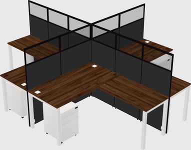 Shared l-shaped cubicles