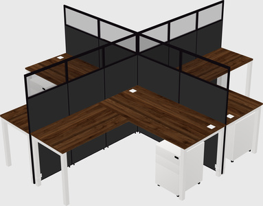 Shared l-shaped cubicles